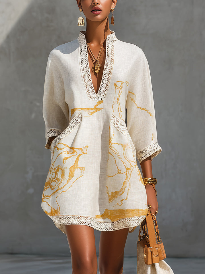 Aliénor Mini Dress — Ivory Crochet Lace