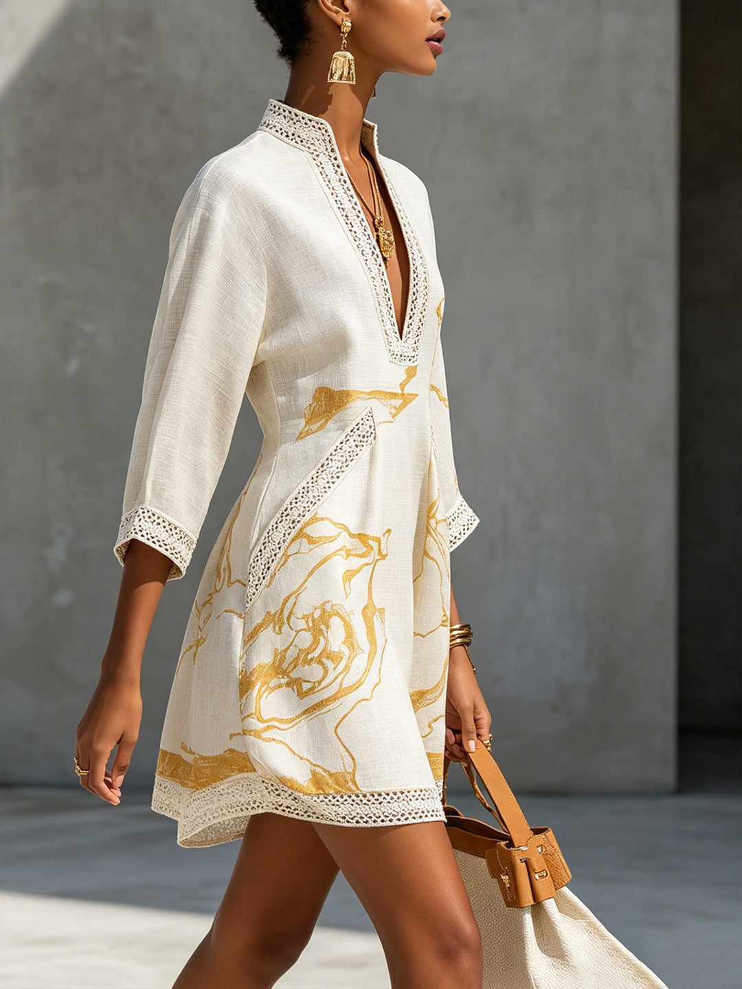 Aliénor Mini Dress — Ivory Crochet Lace