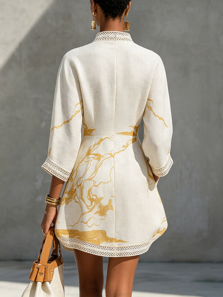 Aliénor Mini Dress — Ivory Crochet Lace