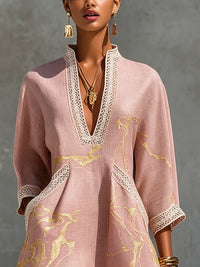 Ninon Mini Dress — pink crochet lace