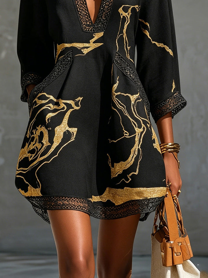Léonie Mini Dress — Black Crochet Lace