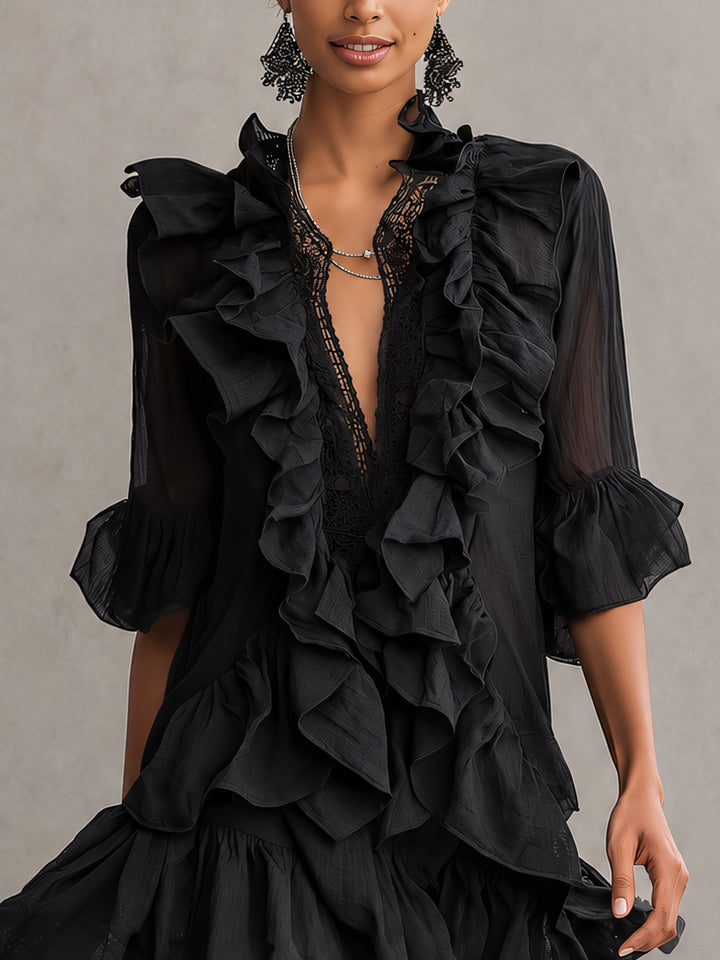Mini-Robe Anaïs — mousseline à volants