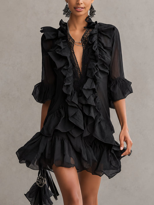 Mini-Robe Anaïs — mousseline à volants