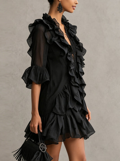 Mini-Robe Anaïs — mousseline à volants