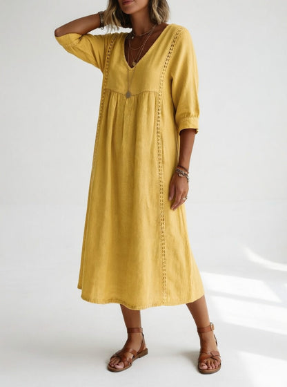 Lioréa™ — Fluid midi dress, relaxed and elegant