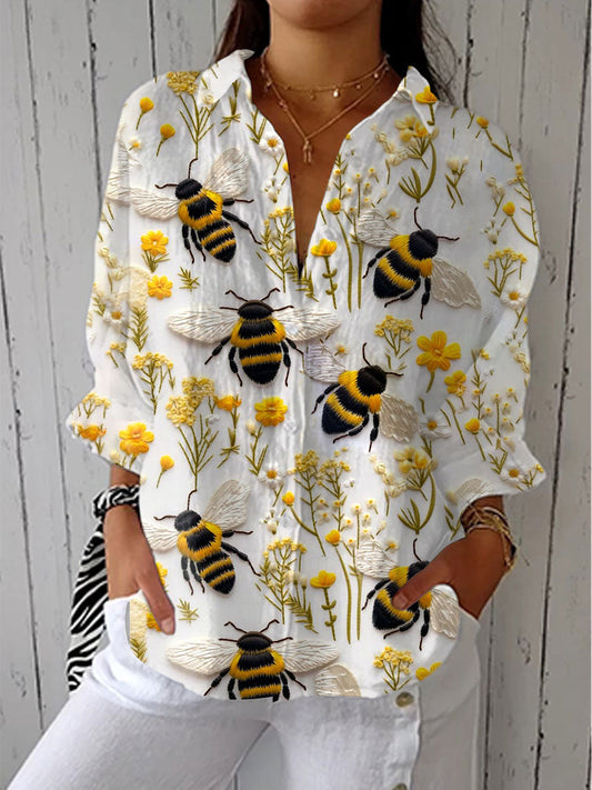 Susan – Garden Bee Floral Blouse