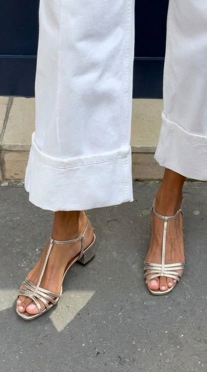 Allegra | Golden Sandals, Everyday Elegance
