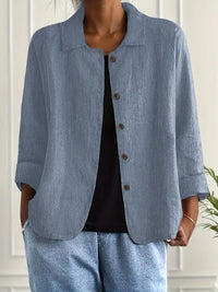 Wilhelmine™ | Button-Front Shirt-Style Blouse