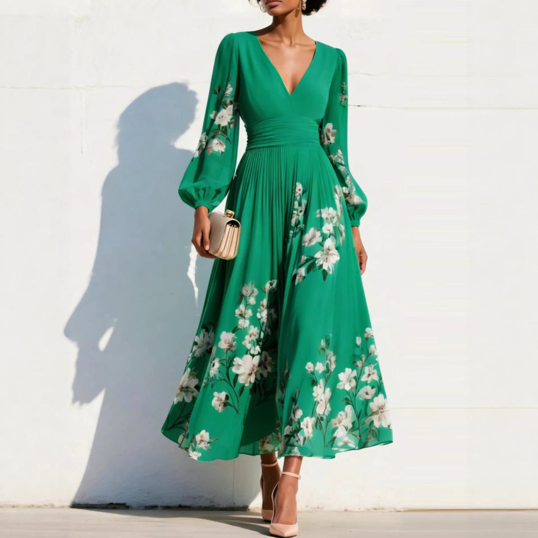 ELVENA™ | Puff Sleeve Midi Dress