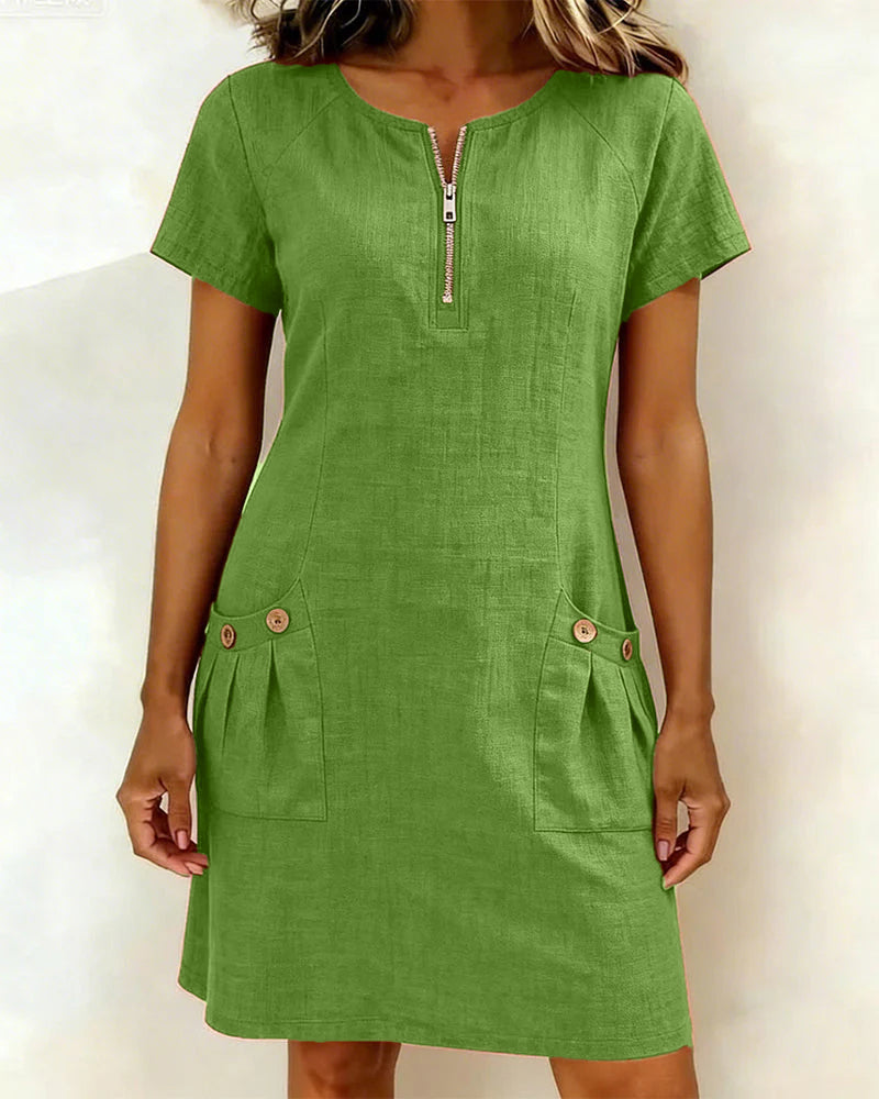 Van Elst Mode® | Cotton dress with zipper