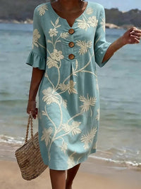Women's casual dress with floral print