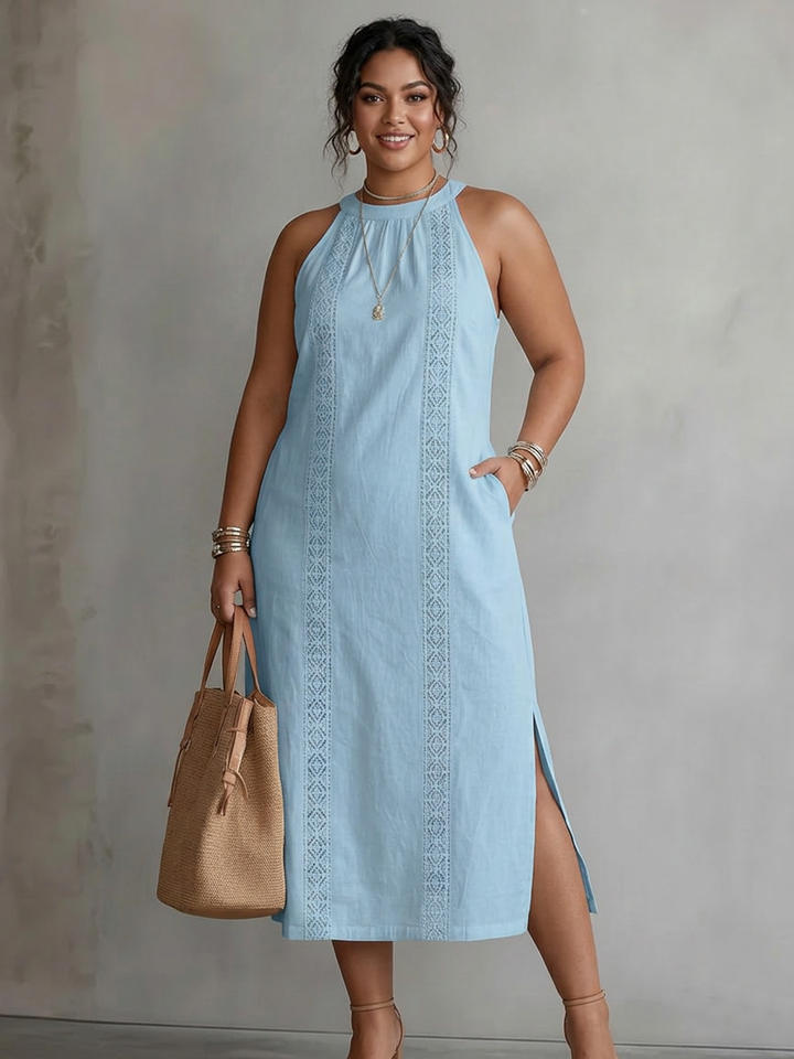 Celine | Sleeveless Lace Midi Dress