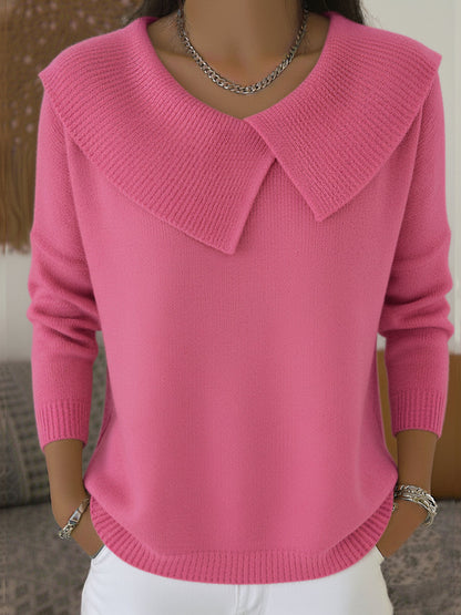 Sunnora - Warm Sweater with Soft Collar