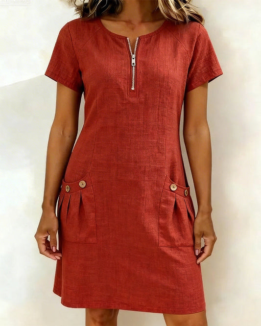 Van Elst Mode® | Cotton dress with zipper
