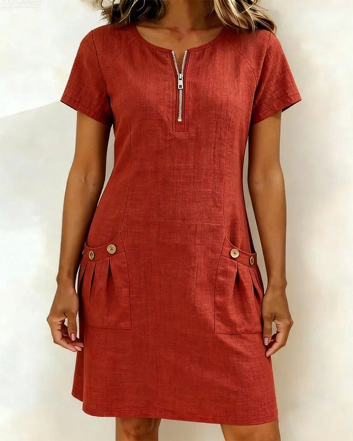 Van Elst Mode® | Cotton dress with zipper