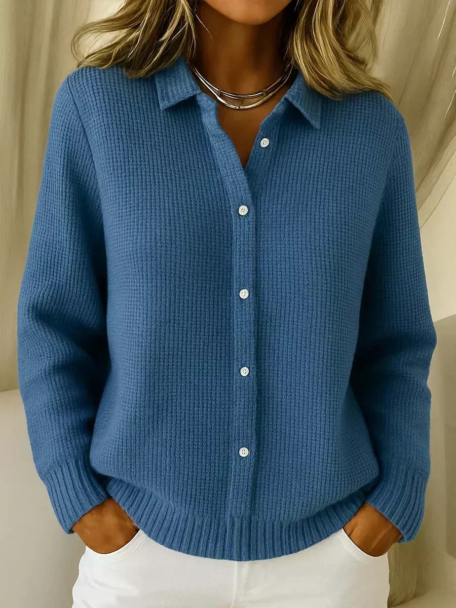 Camille™ | Textured knit button-up cardigan