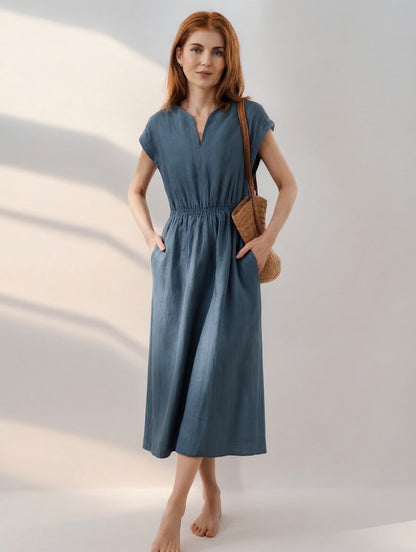 Lina — Fluid and Elegant Linen-Blend Dress