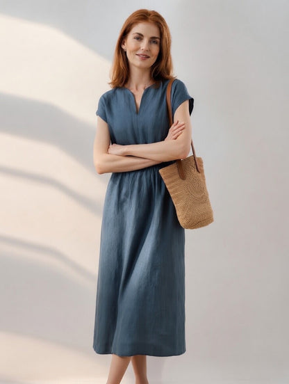 Lina — Fluid and Elegant Linen-Blend Dress
