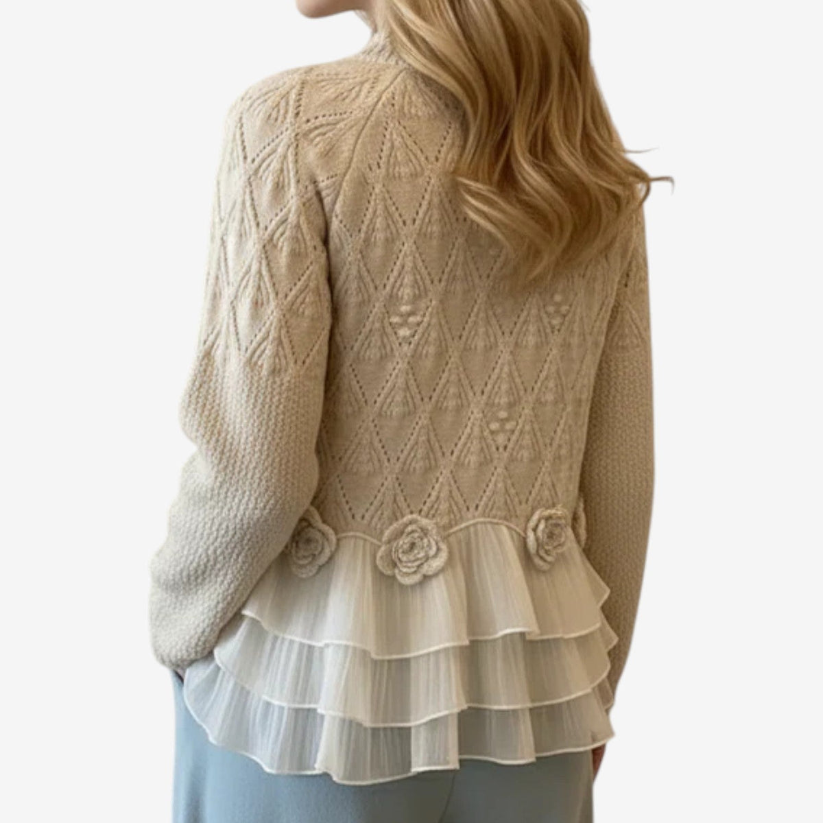 Bethany | Floral Ruffle-Hem Jumper