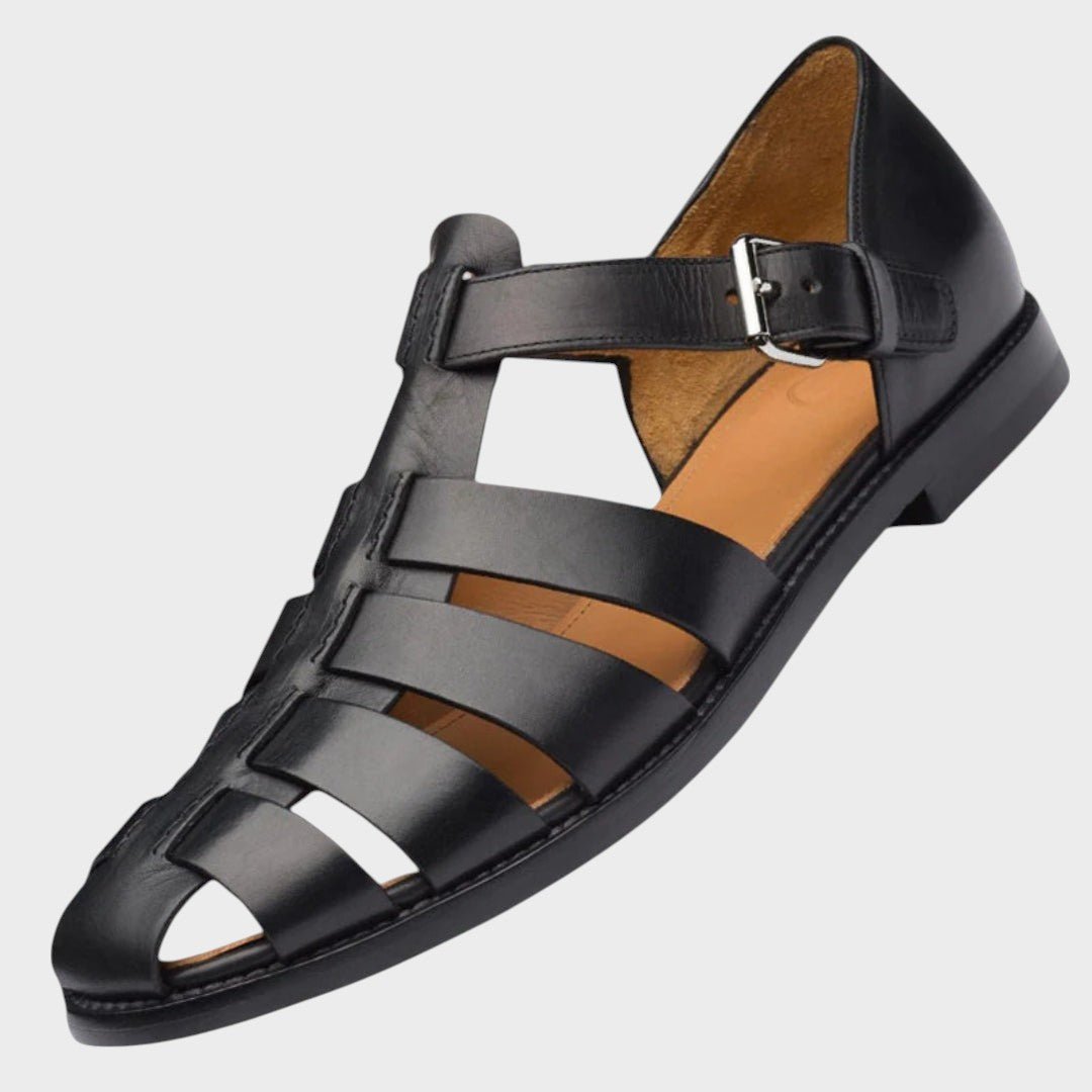 Elyra Woven Leather Cage Sandals
