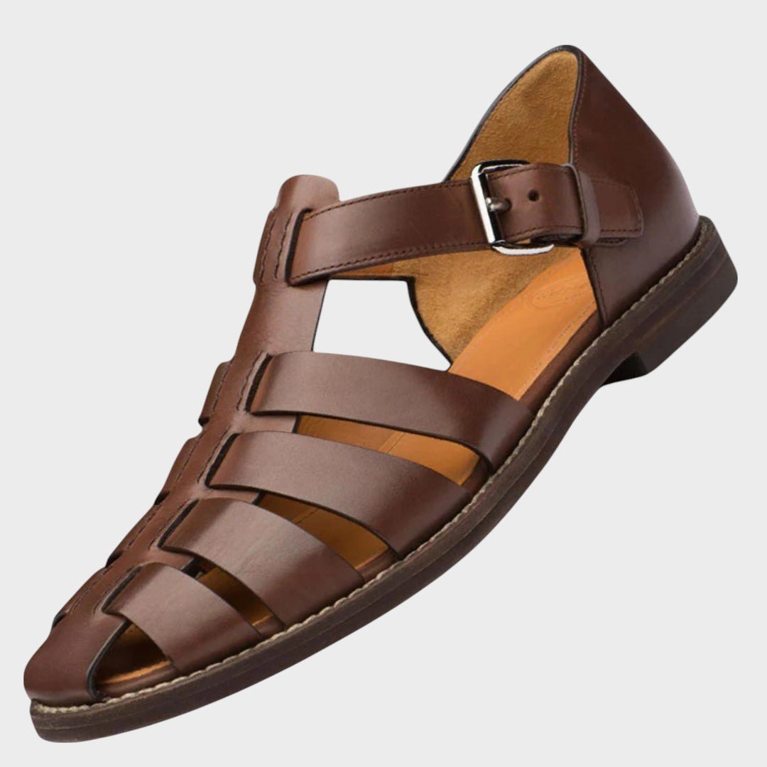 Elyra Woven Leather Cage Sandals
