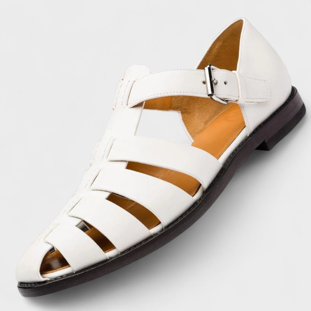 Elyra Woven Leather Cage Sandals