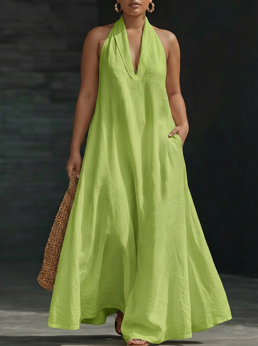 Aveline | Halter Neck Maxi Dress