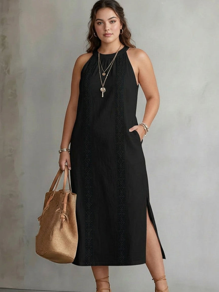 Celine | Sleeveless Lace Midi Dress