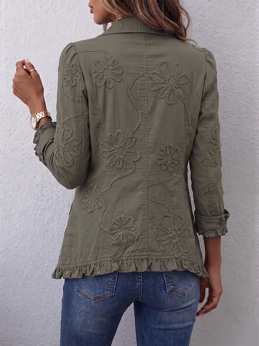 Faustine | Bohemian Floral Embroidered Utility Jacket