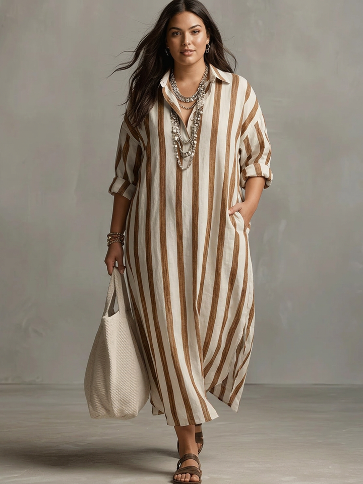 Liora | Oversized Maxi Striped Dress
