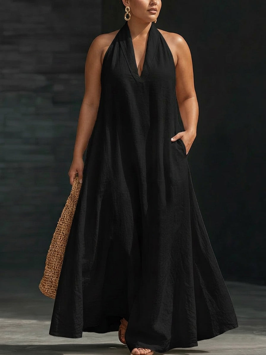 Aveline | Halter Neck Maxi Dress
