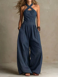 Bianca | Elegant jumpsuit with crossover neckline