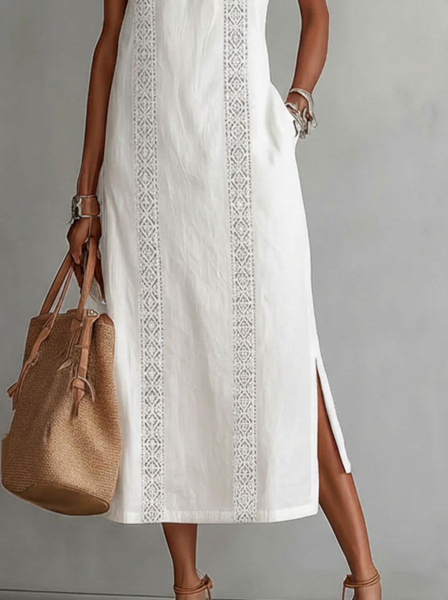 Celine | Sleeveless Lace Midi Dress