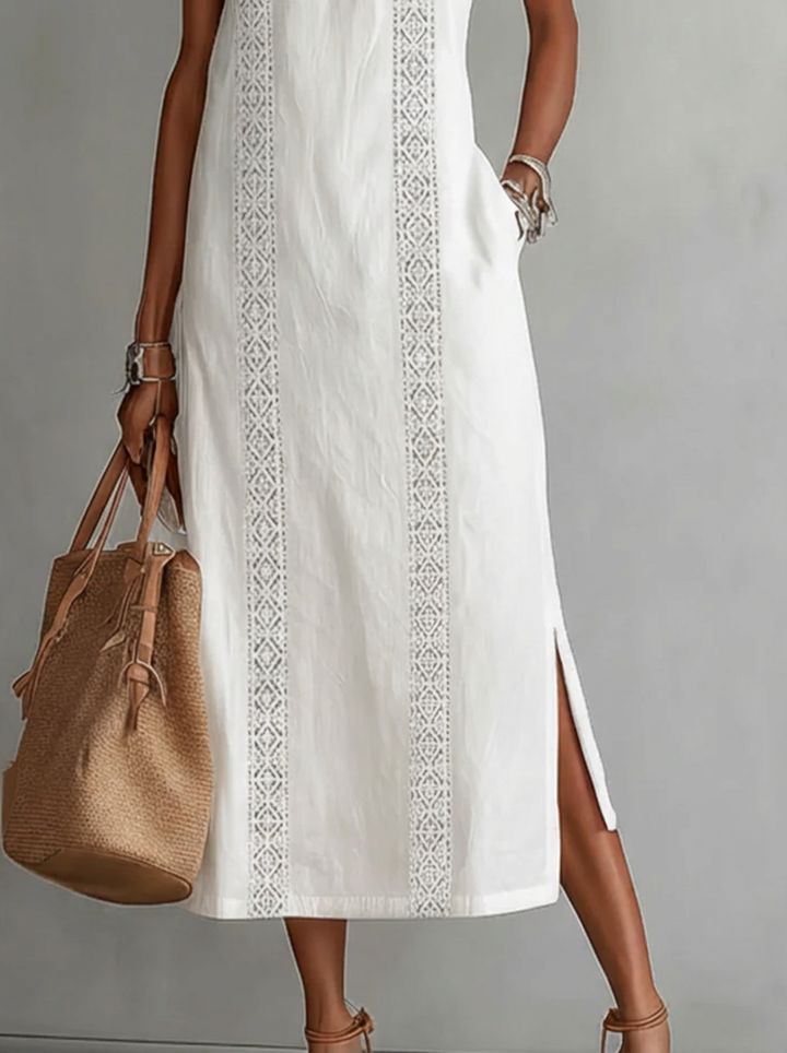 Celine | Sleeveless Lace Midi Dress