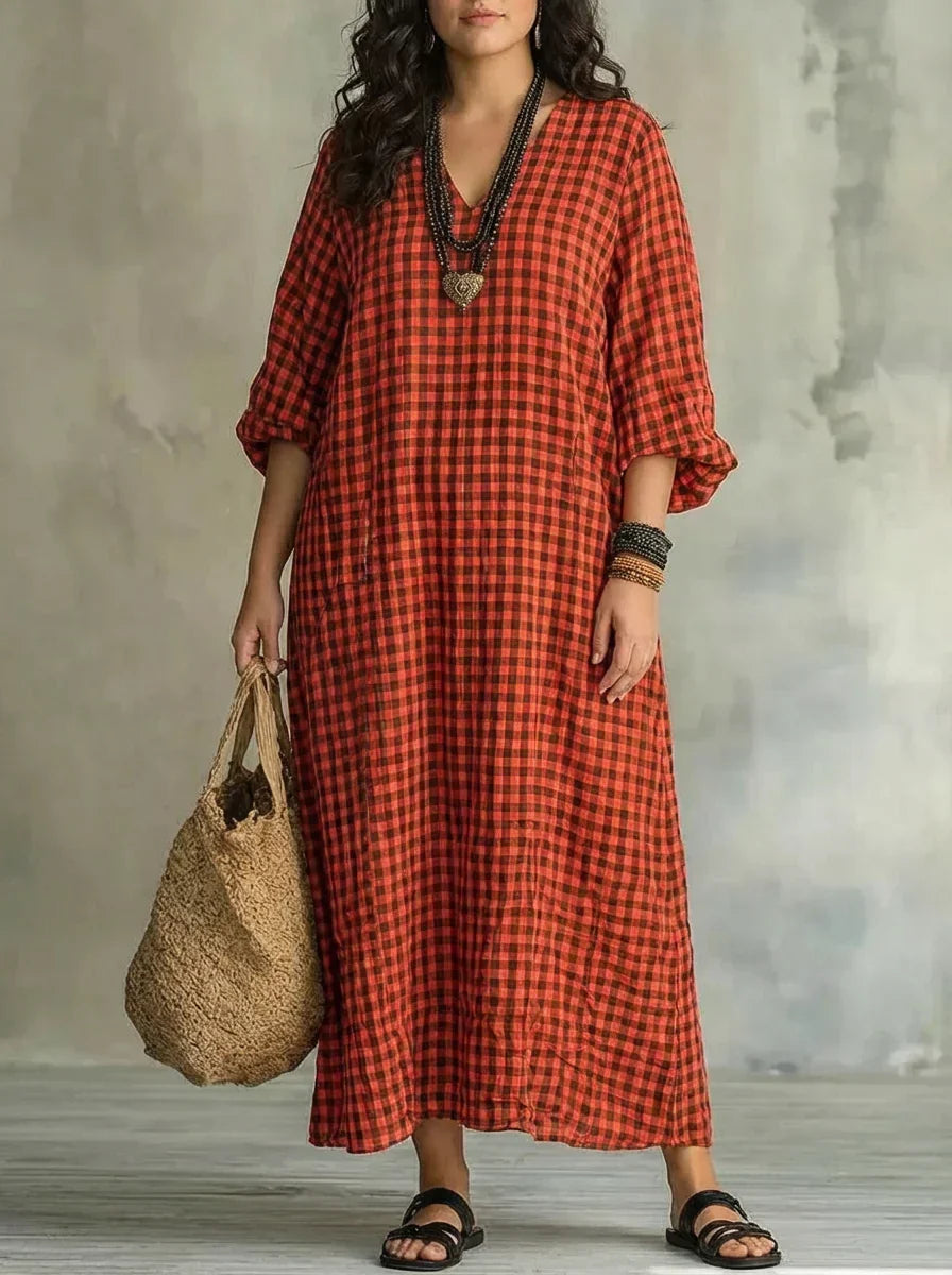 Mila | Maxi Checkered Dress