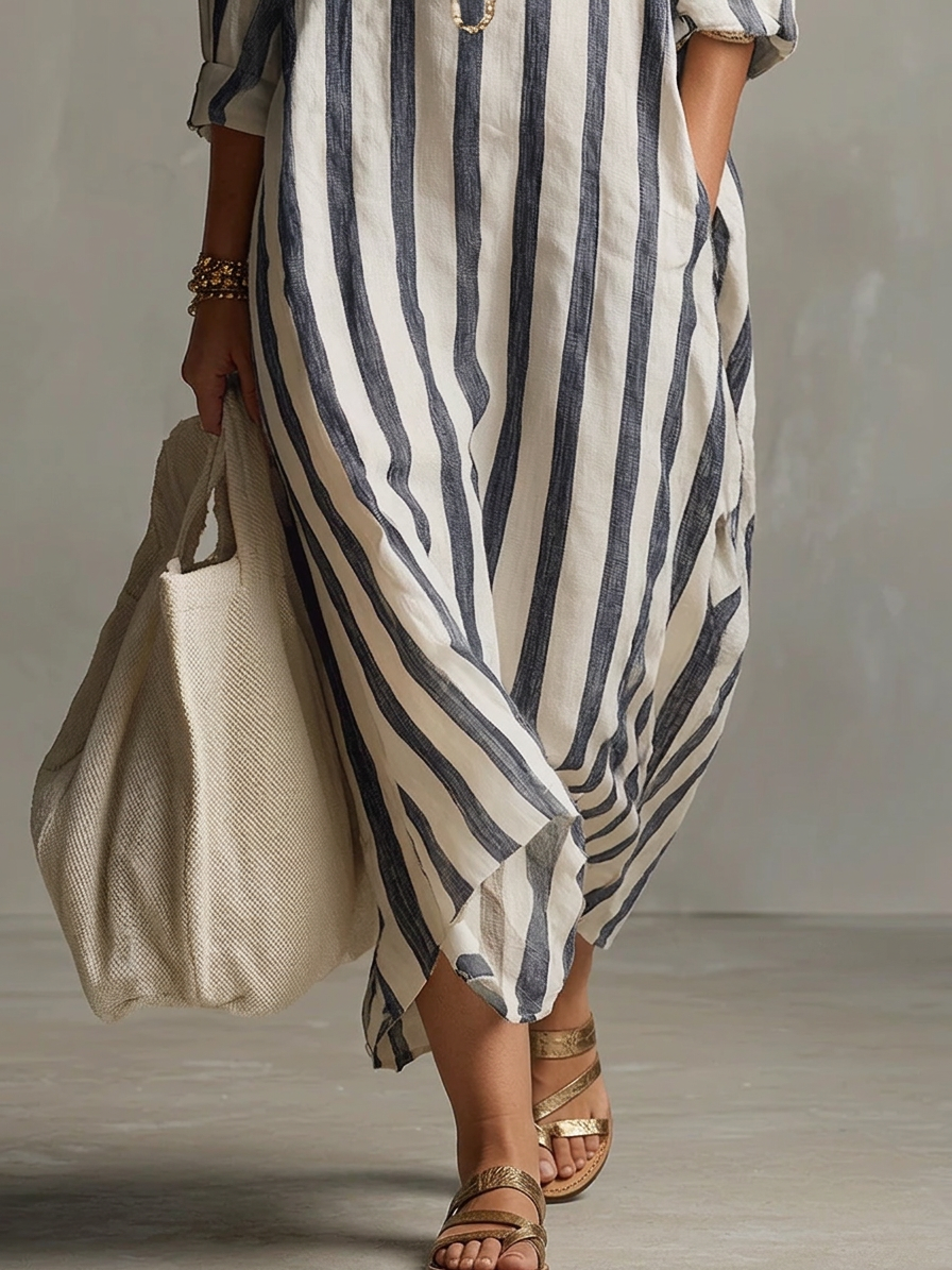 Liora | Oversized Maxi Striped Dress