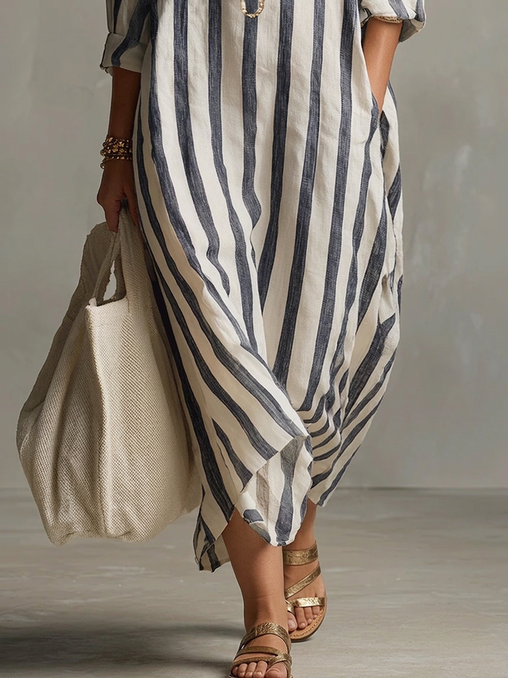 Liora | Oversized Maxi Striped Dress
