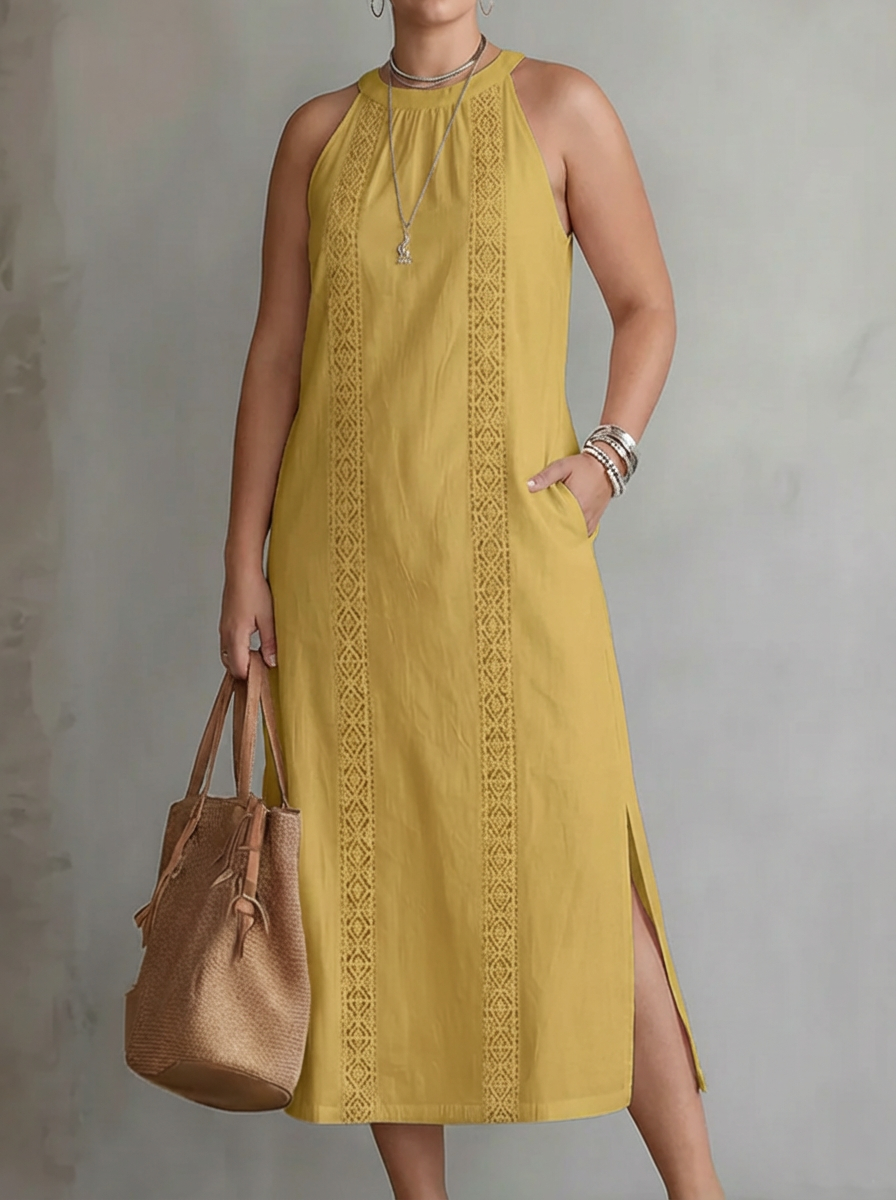 Celine | Sleeveless Lace Midi Dress