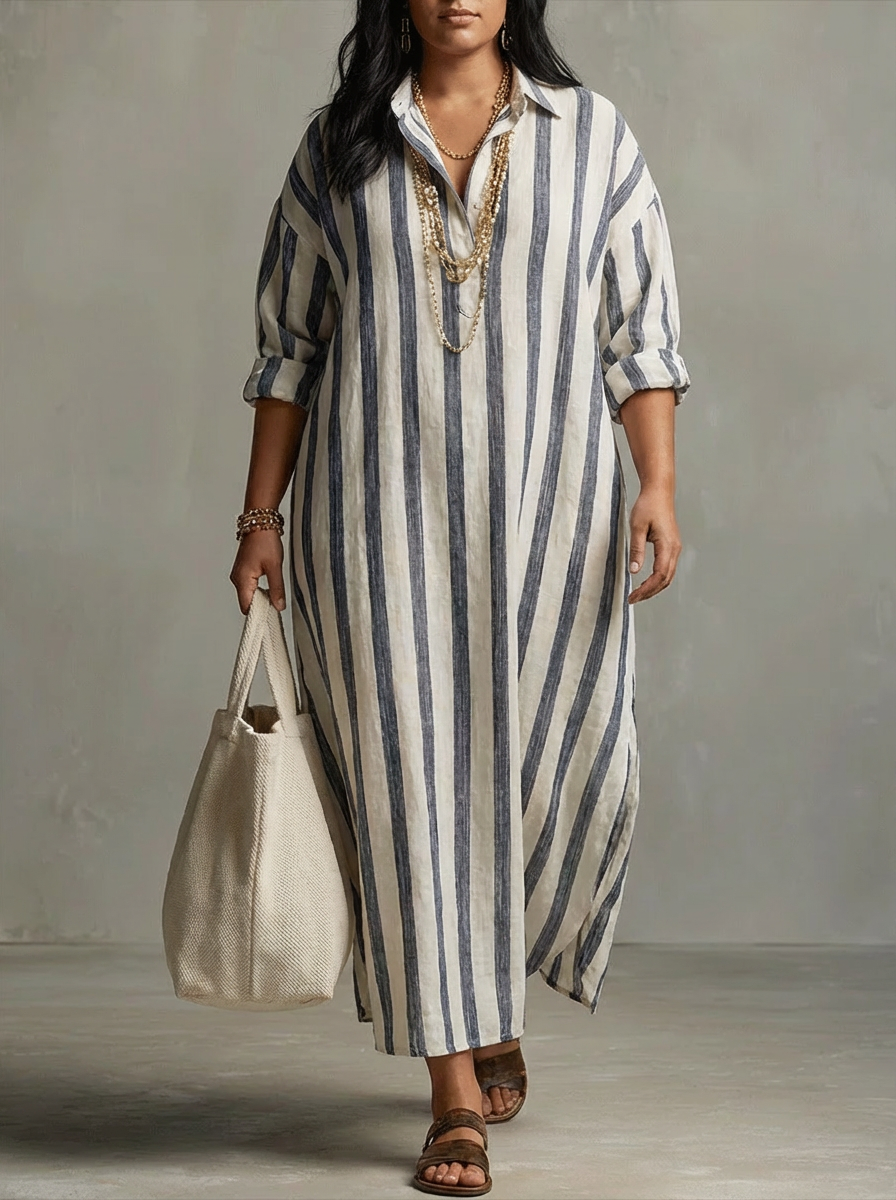 Liora | Oversized Maxi Striped Dress