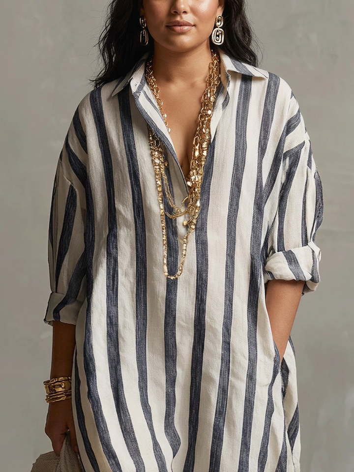 Liora | Oversized Maxi Striped Dress
