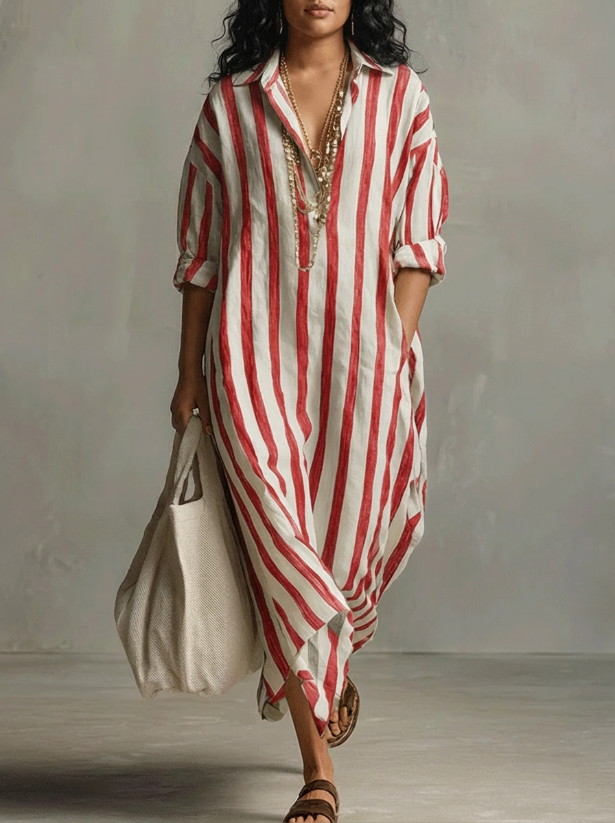 Liora | Oversized Maxi Striped Dress