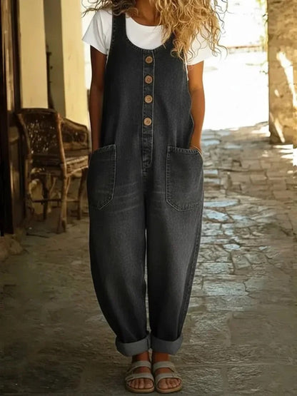 Nancy | Vintage Washed Cotton Denim Overalls