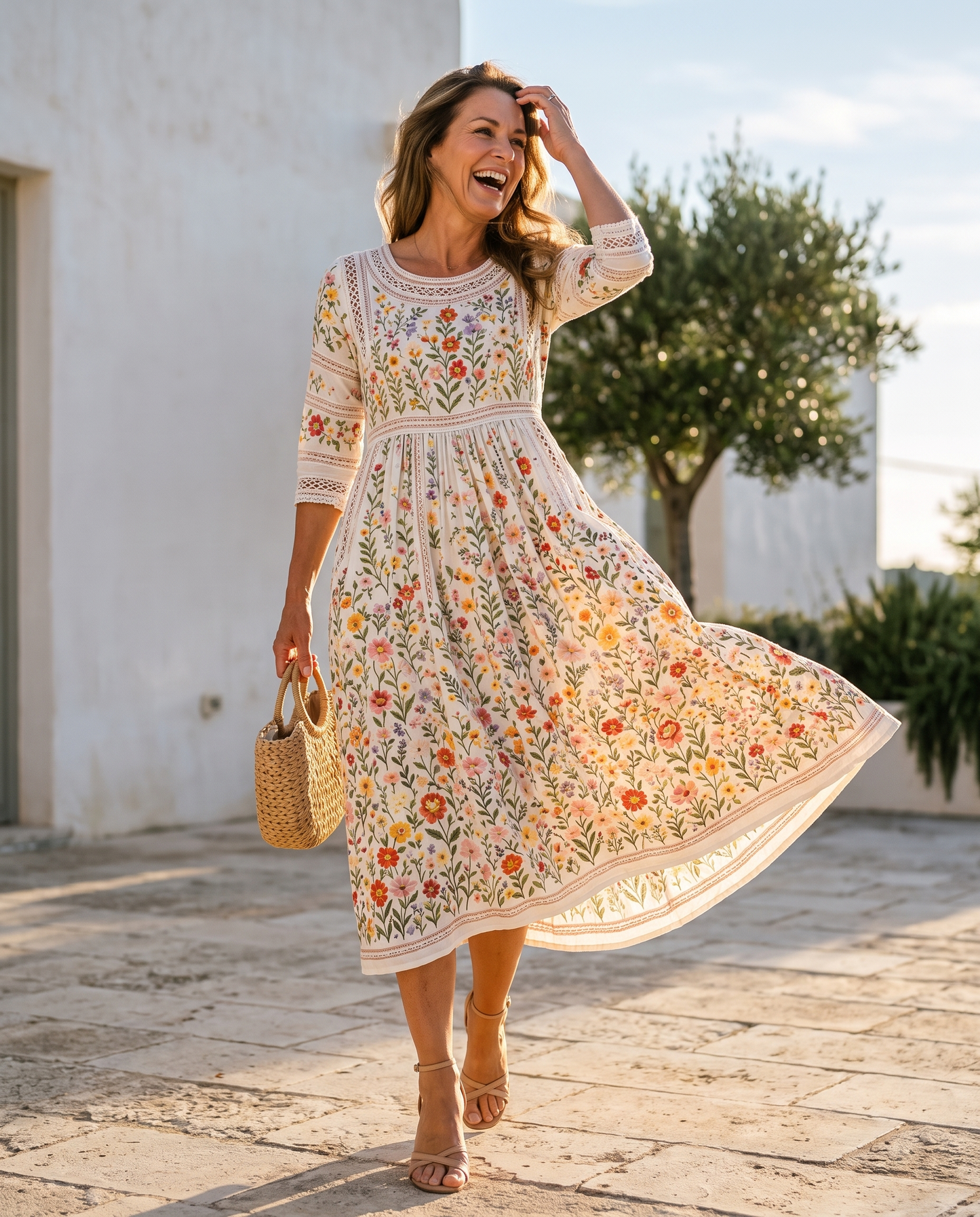 Wildflower Meadow Charm Midi Dress